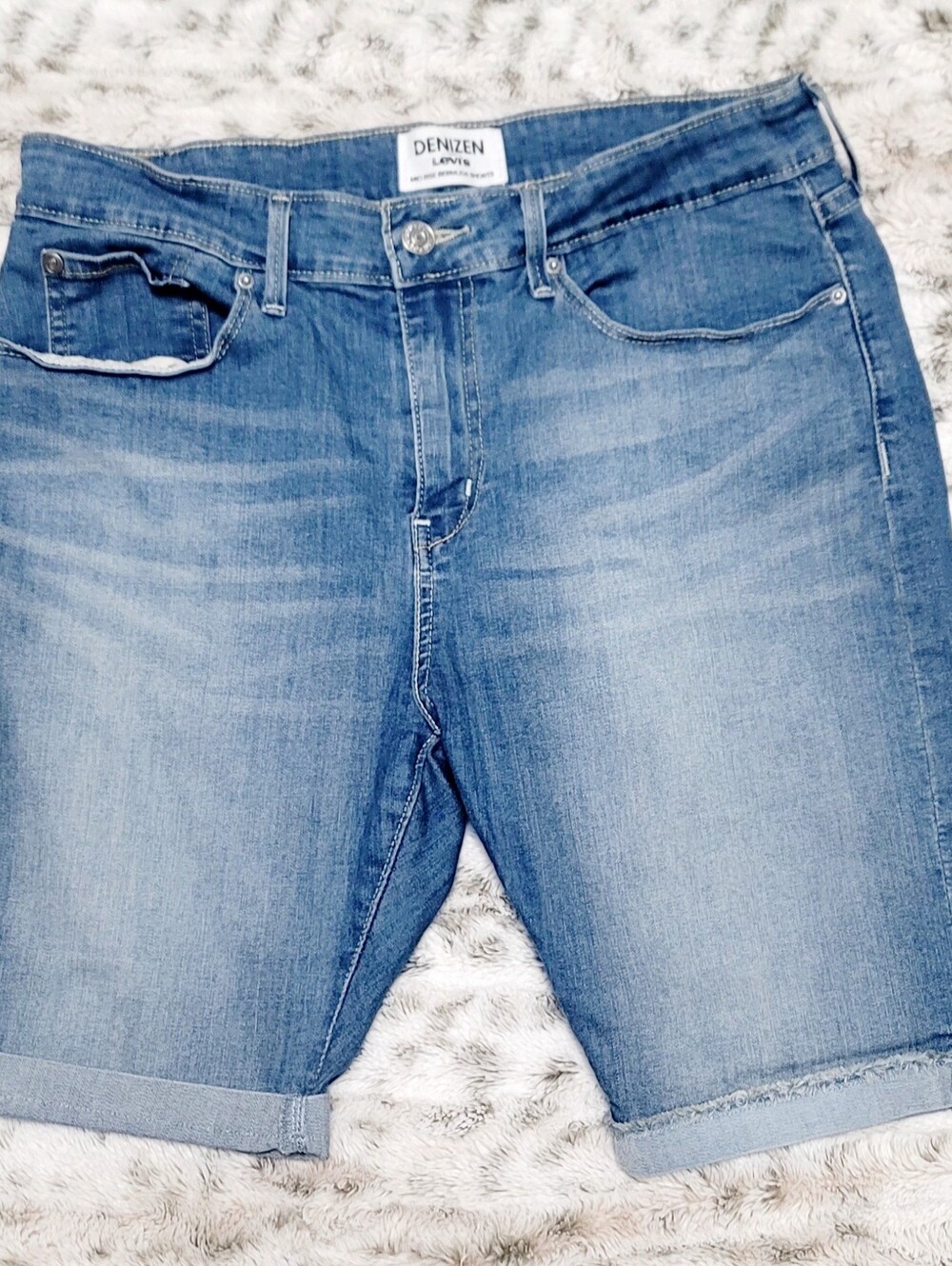 Denizen Levi's Faded Blue Denim Bermuda Shorts